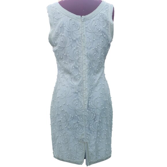 Vintage Scala Beaded Dress & Jacket Ivory Lace Sheath Short M/L - Picture 4 of 15